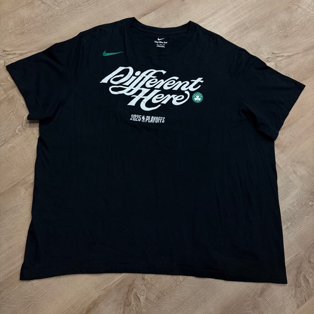 Nike NBA Boston Celtics Different Here 2025 Playoffs T-Shirt Men's XXL 2XL Black